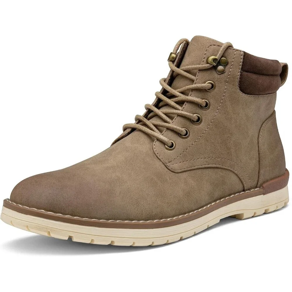 〽️Men's Chukka Hiking Boots Khaki Waterproof Comfortable Casual Lace Up Shoes